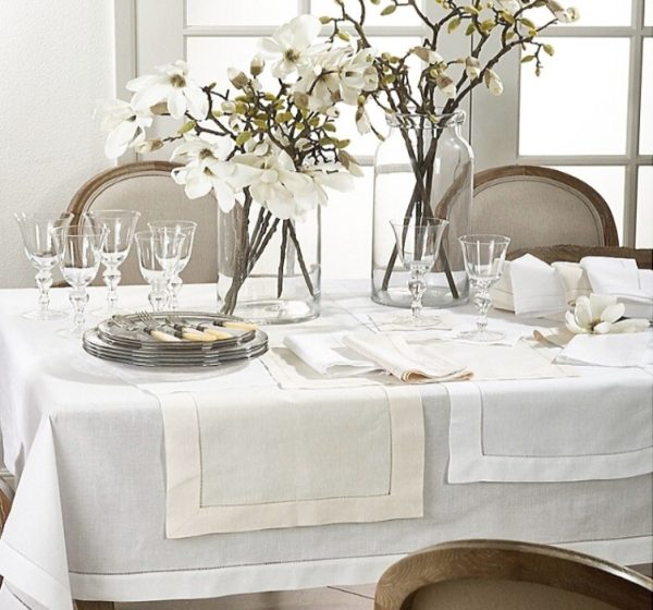 Mantel Lino100% Francés Hemstitch MARNE