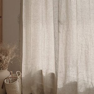 NEW SET 2 Cortinas Lino 100% Europeo DECO - Natural